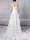 Empire V-neck Sweep Train Chiffon Ruched Wedding Dresses #PDS00023198