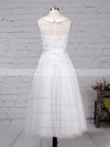 Ball Gown Scoop Neck Tea-length Tulle Beading Wedding Dresses #PDS00023272