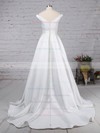 Ball Gown Off-the-shoulder Sweep Train Satin Sashes / Ribbons Wedding Dresses #PDS00023169