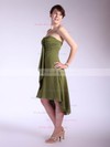 Chiffon A-line Strapless Asymmetrical Pleats Bridesmaid Dresses #PDS01012031