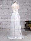 A-line Scoop Neck Floor-length Chiffon Tulle Appliques Lace Wedding Dresses #PDS00023305