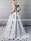 Ball Gown Scoop Neck Floor-length Satin Tulle Appliques Lace Wedding Dresses #PDS00023313
