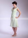 Chiffon A-line V-neck Tea-length Pleats Bridesmaid Dresses #PDS01012032