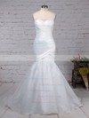 Trumpet/Mermaid Sweetheart Sweep Train Tulle Ruffles Wedding Dresses #PDS00023218