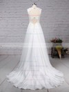 Princess V-neck Court Train Chiffon Tulle Beading Wedding Dresses #PDS00023244