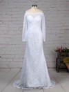 Trumpet/Mermaid Off-the-shoulder Sweep Train Lace Wedding Dresses #PDS00023298