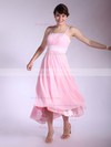 Chiffon A-line Square Asymmetrical Pleats Bridesmaid Dresses #PDS01012034