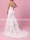 Trumpet/Mermaid Sweetheart Sweep Train Organza Tulle Beading Wedding Dresses #PDS00023217