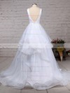 Ball Gown V-neck Sweep Train Organza Ruffles Wedding Dresses #PDS00023222