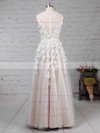 Princess V-neck Floor-length Tulle Appliques Lace Wedding Dresses #PDS00023122