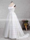 Ball Gown Square Neckline Sweep Train Satin Beading Wedding Dresses #PDS00023171