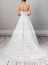 Ball Gown Strapless Sweep Train Tulle Appliques Lace Wedding Dresses #PDS00023175