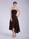 Chiffon A-line Strapless Asymmetrical Pleats Bridesmaid Dresses #PDS01012039