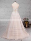 Ball Gown V-neck Sweep Train Tulle Appliques Lace Wedding Dresses #PDS00023220