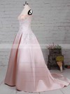 Ball Gown Strapless Sweep Train Satin Appliques Lace Wedding Dresses #PDS00023235