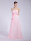 Chiffon A-line Strapless Floor-length Sashes/Ribbons Bridesmaid Dresses #PDS01012040
