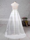 Ball Gown Scoop Neck Sweep Train Lace Satin Pockets Wedding Dresses #PDS00023263