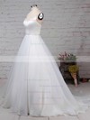Ball Gown V-neck Sweep Train Organza Beading Wedding Dresses #PDS00023277