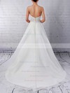 Ball Gown V-neck Sweep Train Organza Beading Wedding Dresses #PDS00023277
