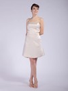 Satin A-line Strapless Short/Mini Draped Bridesmaid Dresses #PDS01012042