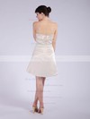 Satin A-line Strapless Short/Mini Draped Bridesmaid Dresses #PDS01012042