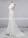 Trumpet/Mermaid Off-the-shoulder Sweep Train Lace Chiffon Sashes / Ribbons Wedding Dresses #PDS00023358