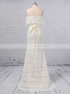 Trumpet/Mermaid Off-the-shoulder Sweep Train Lace Sashes / Ribbons Wedding Dresses #PDS00023361