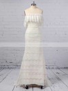 Trumpet/Mermaid Off-the-shoulder Sweep Train Lace Sashes / Ribbons Wedding Dresses #PDS00023361