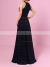 A-line Scoop Neck Chiffon Floor-length Sashes / Ribbons Bridesmaid Dresses #PDS01013472
