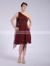 Chiffon A-line One Shoulder Knee-length Pleats Bridesmaid Dresses #PDS01012043