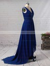 A-line V-neck Chiffon Asymmetrical Beading Bridesmaid Dresses #PDS01013565