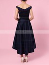 A-line Off-the-shoulder Satin Asymmetrical Ruffles Bridesmaid Dresses #PDS01013570
