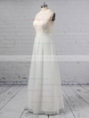 A-line Scoop Neck Chiffon Tulle Floor-length Beading Wedding Dresses #PDS00023360