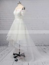 A-line Off-the-shoulder Organza Asymmetrical Appliques Lace Wedding Dresses #PDS00023363