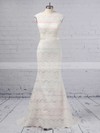 Trumpet/Mermaid Scoop Neck Lace Floor-length Sashes / Ribbons Wedding Dresses #PDS00023364