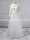 A-line V-neck Lace Tulle Floor-length Wedding Dresses #PDS00023370