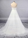 Princess Off-the-shoulder Organza Tulle Sweep Train Sequins Wedding Dresses #PDS00023423