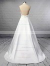 Ball Gown Halter Satin Sweep Train Ruffles Wedding Dresses #PDS00023424