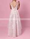 A-line V-neck Tulle Asymmetrical Appliques Lace Wedding Dresses #PDS00023427