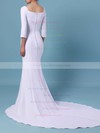 Trumpet/Mermaid Square Neckline Satin Sweep Train Wedding Dresses #PDS00023462