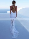 Lace Trumpet/Mermaid Square Neckline Sweep Train Wedding Dresses #PDS00023472