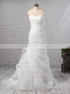 Trumpet/Mermaid Sweetheart Sweep Train Chiffon Ruched Wedding Dresses #PDS00023291