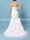 Trumpet/Mermaid Sweetheart Sweep Train Chiffon Ruched Wedding Dresses #PDS00023291