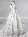 Ball Gown Off-the-shoulder Floor-length Lace Satin Beading Wedding Dresses #PDS00023376