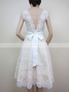 A-line Ivory Lace with Sashes/Ribbons Best Scoop Neck Wedding Dresses #PDS00020464