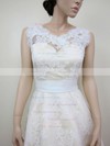 A-line Ivory Lace with Sashes/Ribbons Best Scoop Neck Wedding Dresses #PDS00020464