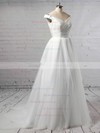Ball Gown Off-the-shoulder Sweep Train Tulle Ruffles Wedding Dresses #PDS00023404