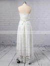 A-line Strapless Asymmetrical Lace Sashes / Ribbons Wedding Dresses #PDS00023425