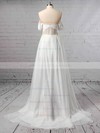 Ball Gown Off-the-shoulder Sweep Train Organza Split Front Wedding Dresses #PDS00023433