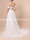 Ball Gown Off-the-shoulder Sweep Train Organza Split Front Wedding Dresses #PDS00023433